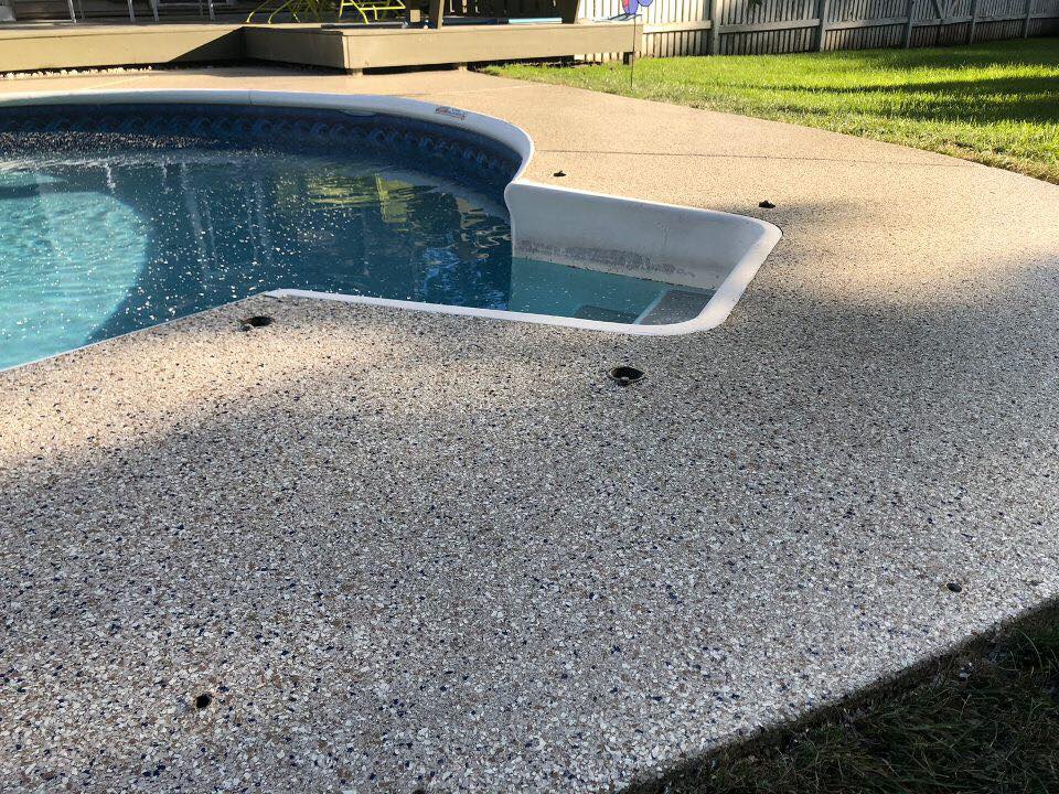 Here you can see our Vinyl Chip System the same day of our installation. Our client chose a conservative color combination that greatly enhances the beauty and functionality of this outdoor living space!