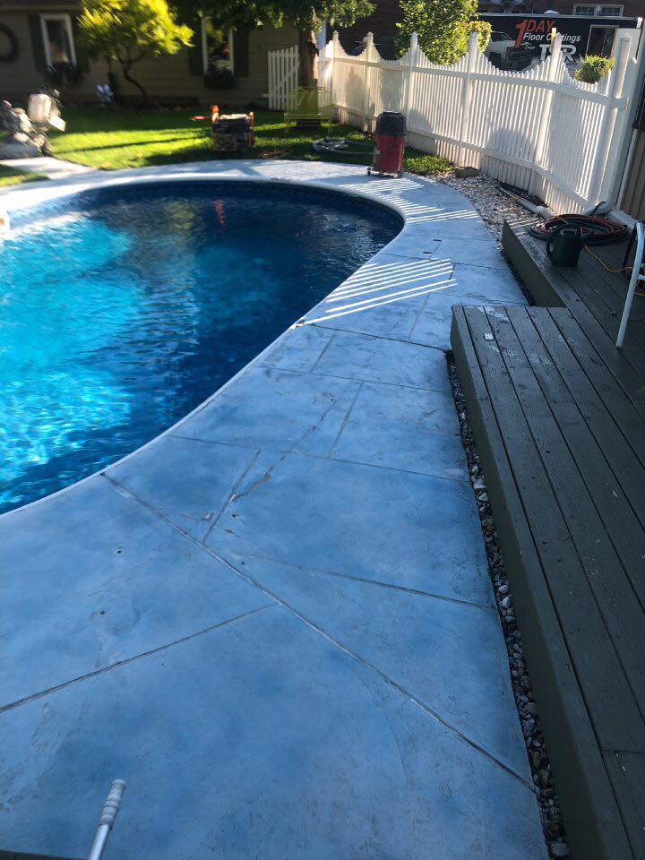 As you can see from our images, we are able to take an old, worn out surface and make it new again! You won't even recognize your old swimming pool deck when you return home from work. You'll be amazed at our durability, beautiful color selection & strong warranty policy!